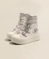 Women Casual Platform Canvas Boots Pink